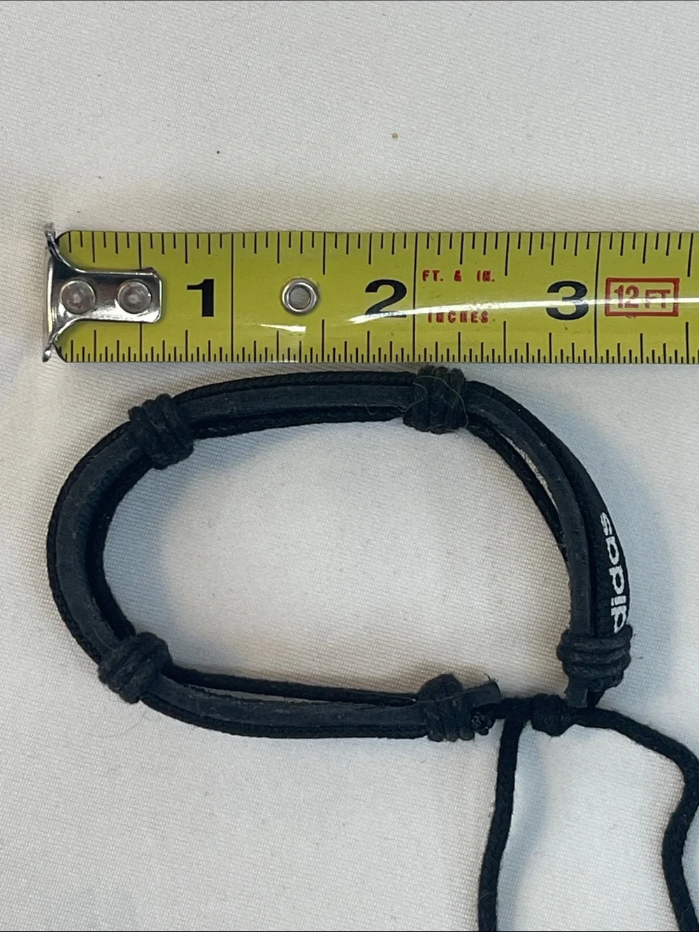 adidas Black and White Cord Logo Bracelet